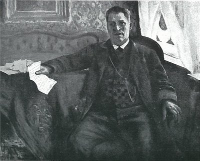 Retrato del padre Heinrich Corinth con carta de Lovis Corinth